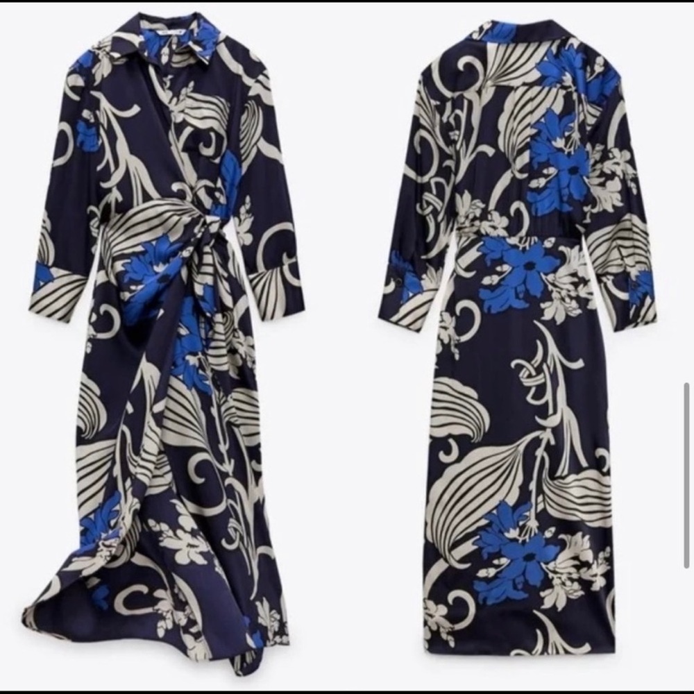 Zara Printed Wrap Dress